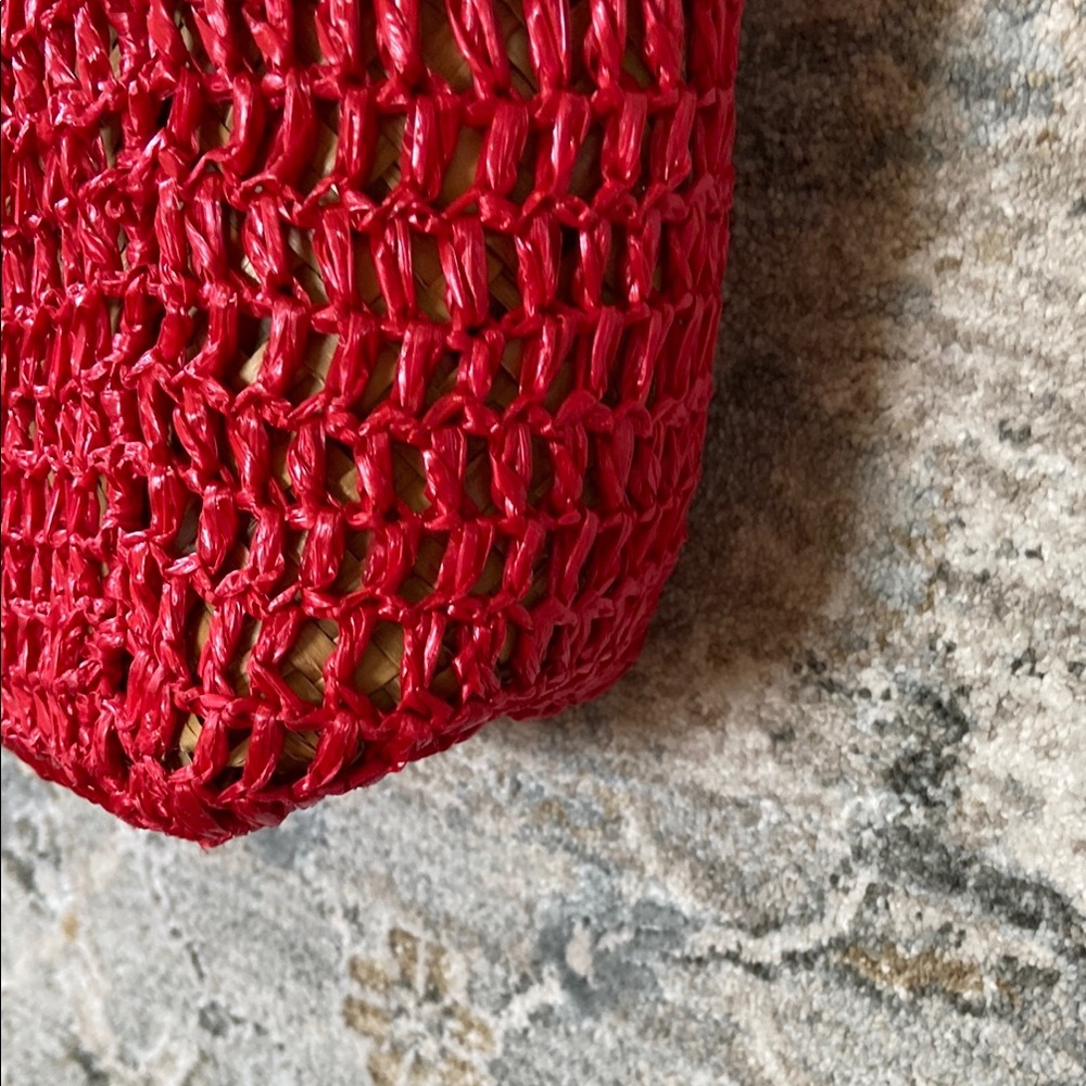Coldwater Creek Red Rattan Tote - Picture 6 of 8